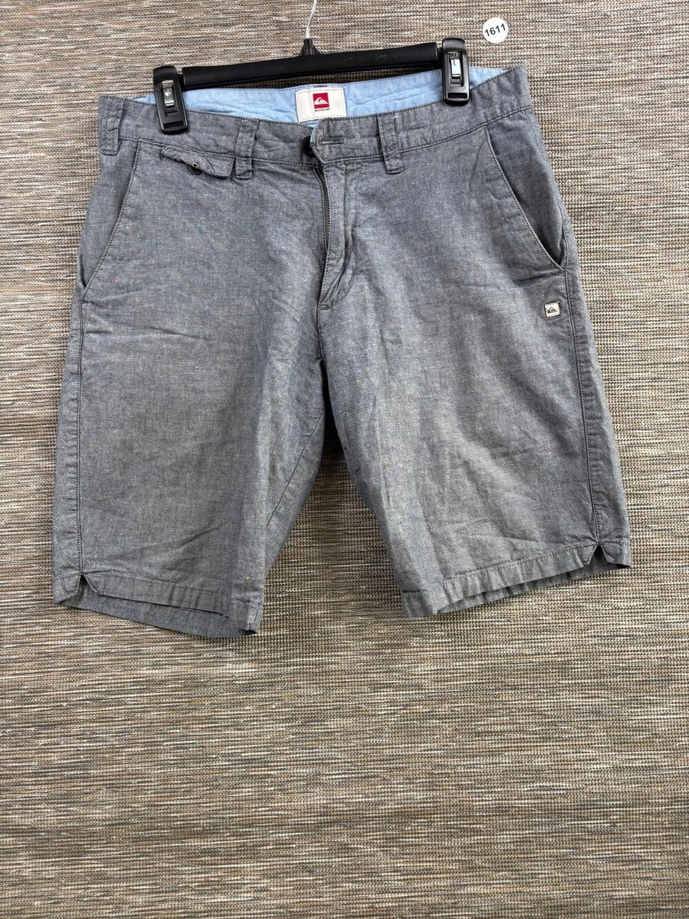 Quiksilver Shorts Mens 32 Gray Chino Flat Front 11 Inseam Casual Beach Summer